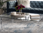 Coffee table rectangular with glass top