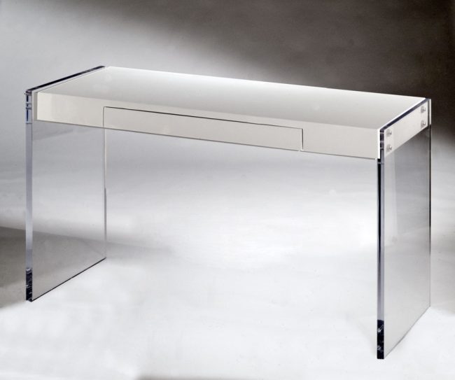 Acrylic desk with acrylic drawer