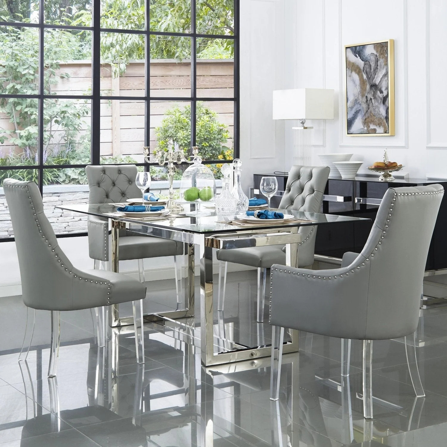 Acrylic Dining Room Chair Without Armrest