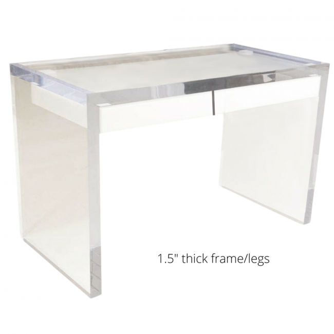 Acrylic desk with drawer