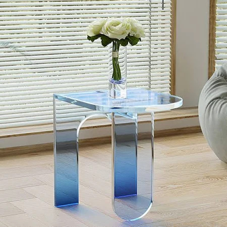 Side Or End Tables Waterfall Style ( Translucent Blue)