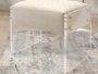 Ottoman with 10 white quilted cushion