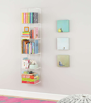 Acrylic Bin Type Bookcase, Acrylic Shelves