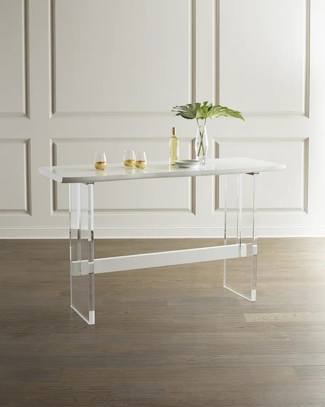 Acrylic table bar height 72inches xx 16x42